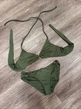 So de Mel by Sonia de Mello 2 piece bikini swimsuit set olive green Small